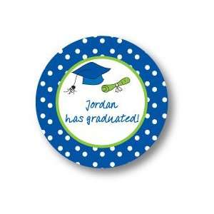  Polka Dot Pear Design   Round Stickers (Graduation Time 