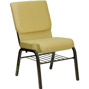  Flash Furniture Beige Patterned Church Chair w/Book Basket 