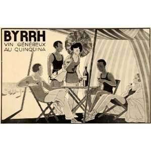  1929 Ad French Byrrh Wine Aperitif Quinine Tonic Beach 