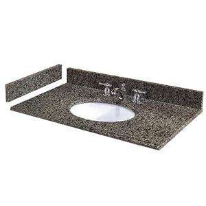  Granite 25 Granite Vanity Top with White Bowl and 8 Spread 256 Home