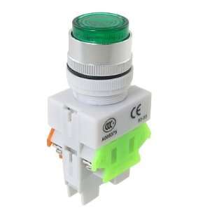 Amico 1NO 1NC DPST Contact Green Lamp Cap Momentary Push Button Switch 