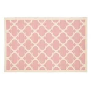    Kids Pink Woven Cotton Rug, 4x6 Pi Magic Carpet Rug