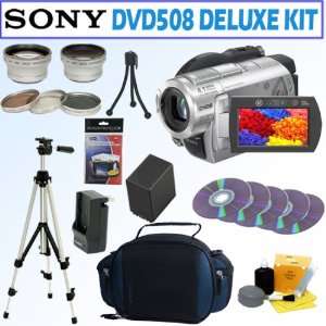 Sony DCR DVD508 6MP DVD Handycam Camcorder + Deluxe 