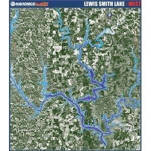   Navionics Paper Map Lewis Smith Lake   West Alabama GPS & Navigation