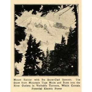   Snowy Peak Pines Water Power   Original Halftone Print
