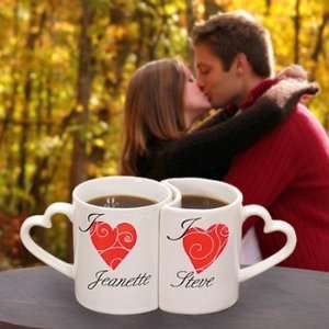   Gifts and Favors Personalized Heart Mugs (Set of 2) By Cathy Concepts