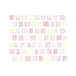Wallpaper 4Walls Alphabets Now I Know My ABC s   Set of 9 Pink Yellow 