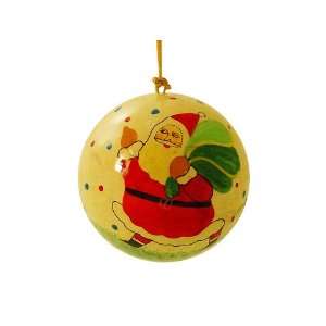  Hand Painted Paper Mache Christmas Ornament  Santa with 