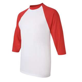 Mens 3/4 Sleeve Baseball Jersey T Shirt ¾ Raglan Tee Team S 2XL Anvil 