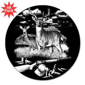   Sticker (48 Pack) Deer Hunting Buck Doe Rifle and Hat 