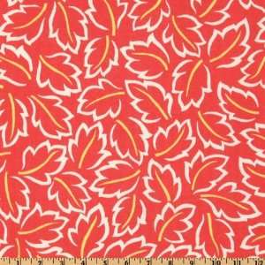  54 Wide Robert Allen Indoor/Outdoor Baja Leaves Poppy Fabric 