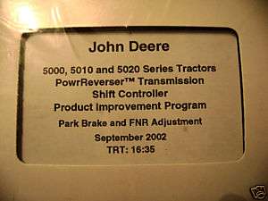 John Deere 5000 5010 5020 Tractor Video VCR Tape jd NEW  