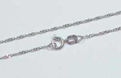 1MM 14K SOLID WHITE GOLD SINGAPORE CHAIN NECKLACE 16 ONLY $54.99 