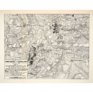 1905 Print Map Battle Yangtzuling Yushulintz Russo Japanese War 