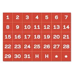  MasterVision Calendar Magnetic Tape, Calendar Dates, Red 