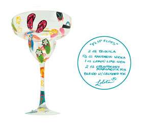 Just Arrived New Lolita Hand Painted Margarita Glass Flip Flop NEW 