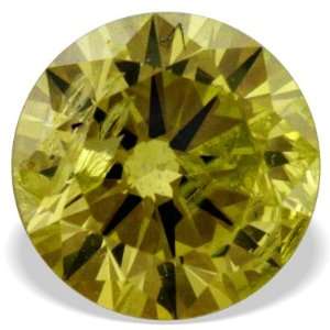  0.19 Ct Round Brilliant Real Canary Yellow Diamond For 