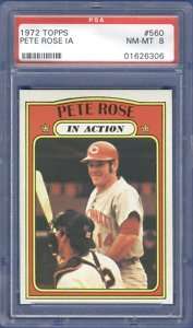 1972 Topps Pete Rose IA #560 *PSA 8* Reds Phillies  