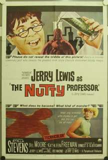 go87D THE NUTTY PROFESSOR JERRY LEWIS orig US 1sh POSTER  