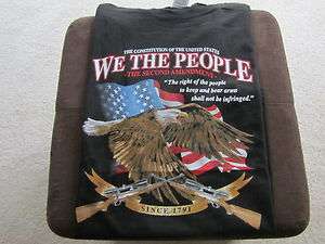 2nd Amendment T Shirt We the People with Guns, Eagle and American Flag 