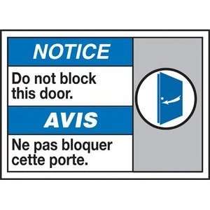  NOTICE DO NOT BLOCK THIS DOOR (W/GRAPHIC) Sign   10 x 14 