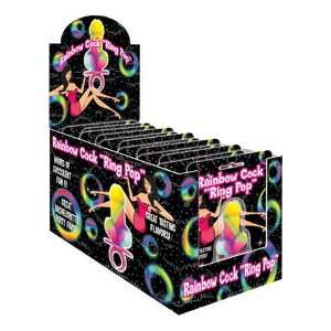  Bundle Rainbow Ring Pop Display 12Pc and 2 pack of Pink 