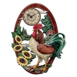  Country Pride Rooster Wall Clock by The Bradford Exchange 