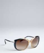Prada blue and honey acrylic oversize round sunglasses style 
