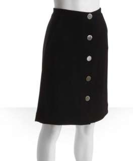 Diane Von Furstenberg black woven Carnie large snap front skirt