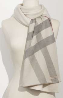 Burberry Solid & Check Cashmere Scarf  
