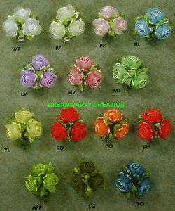 Bunches SATIN organza ROSES RAT TAIL trim CHOOSE From 15 COLORS 
