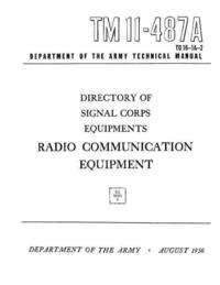 TM 11 487A RADIO COMM EQUIP, DIR OF SIGNAL EQUIPMENT  