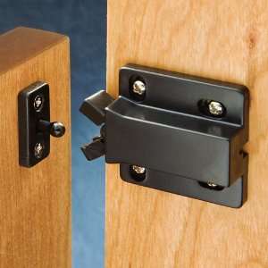 Safe Push Touch Latch, Black, Mini latch (1 5/8 Long overall)