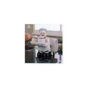  Ceramic Chef Tray Salt and Pepper Shaker Set with Napkin 