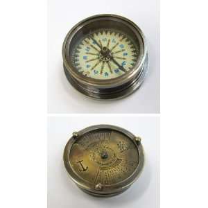 Solid Brass Pocket Compass with Mechanical Calander  