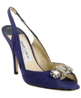 Jimmy Choo sapphire crepe de chine Damon slingbacks   up to 