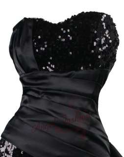 Sequins Pleated Waist Flounce Belt Strapless Clubwear Dresses S M L XL 