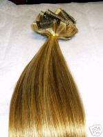 CLIP IN HUMAN HAIR EXTENSIONS 20GORGEOUS 2 TONE MIX  