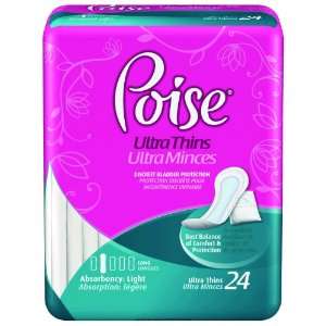  Poise Ultra Thin Pads, Poise Ultra Thin Long Pad, (1 CASE 