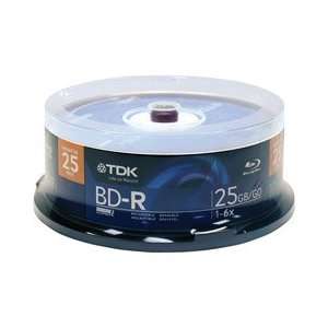 TDK 6x BD R Media   25GB   120mm Standard   25 Pack Jewel 