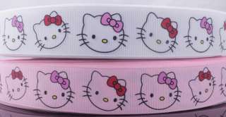 25mm) Hello Kitty lovely ribbon GROSGRAIN bow 5 yard  