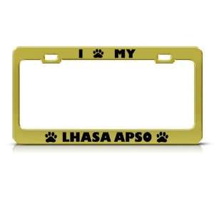  Lhasa Apso Dog Animal Metal license plate frame Tag Holder 