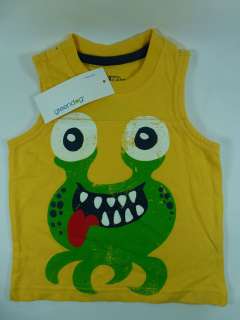   Yellow Boys Sleeveless T Shirt Octopus Fabric Paint Design 6 9 mos
