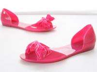 VELVET Jelly shoes Plastic Black Flats women US 6 7 8  