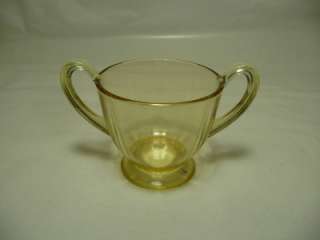 vintage green yellow depression glass ware cup vintage  