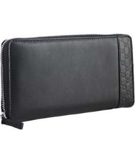   #316636701 black leather guccissima detail zip continental wallet