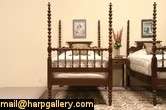 Pair Twin Antique 1850 Poster Beds  