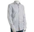 joseph abboud white plaid cotton button front shirt