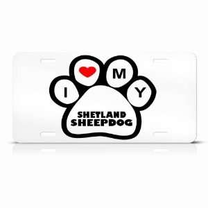  Shetland Sheepdog Dogs Dog Dogs White Animal Metal License 