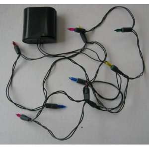  Battery Operated Multi color Mini Lights Green Wire   10 